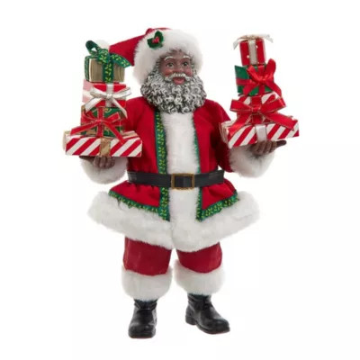 Kurt S. Adler Kurt Adler 10.5-Inch FabrichÃ© African American Santa with Gifts, Red | Belk