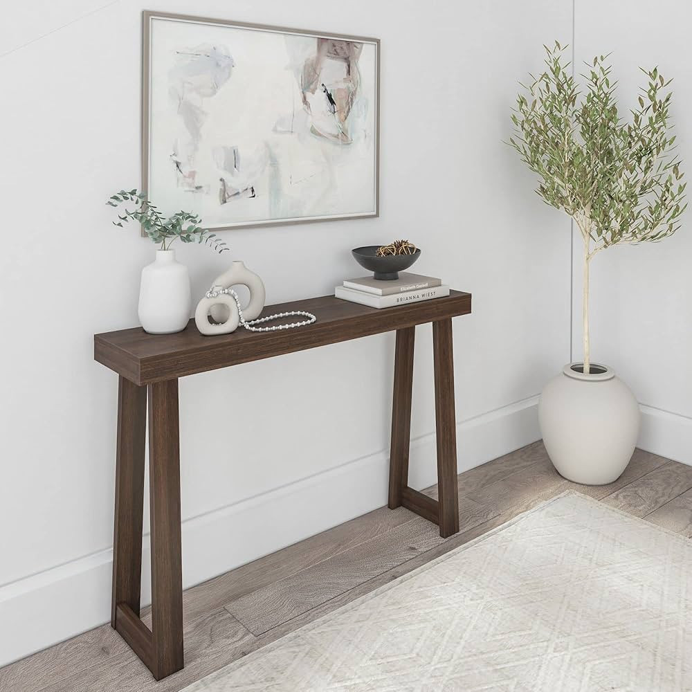 Plank+Beam Solid Wood Console Table, 46.25 Inch, Sofa Table, Narrow Entryway Table for Hallway, B... | Amazon (US)