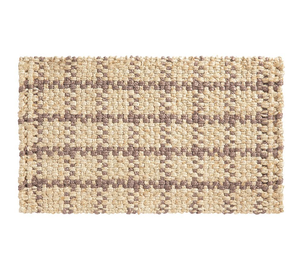 Plaid Natural Fiber Doormat, 18 x 30&amp;quot;, Black Multi | Pottery Barn (US)