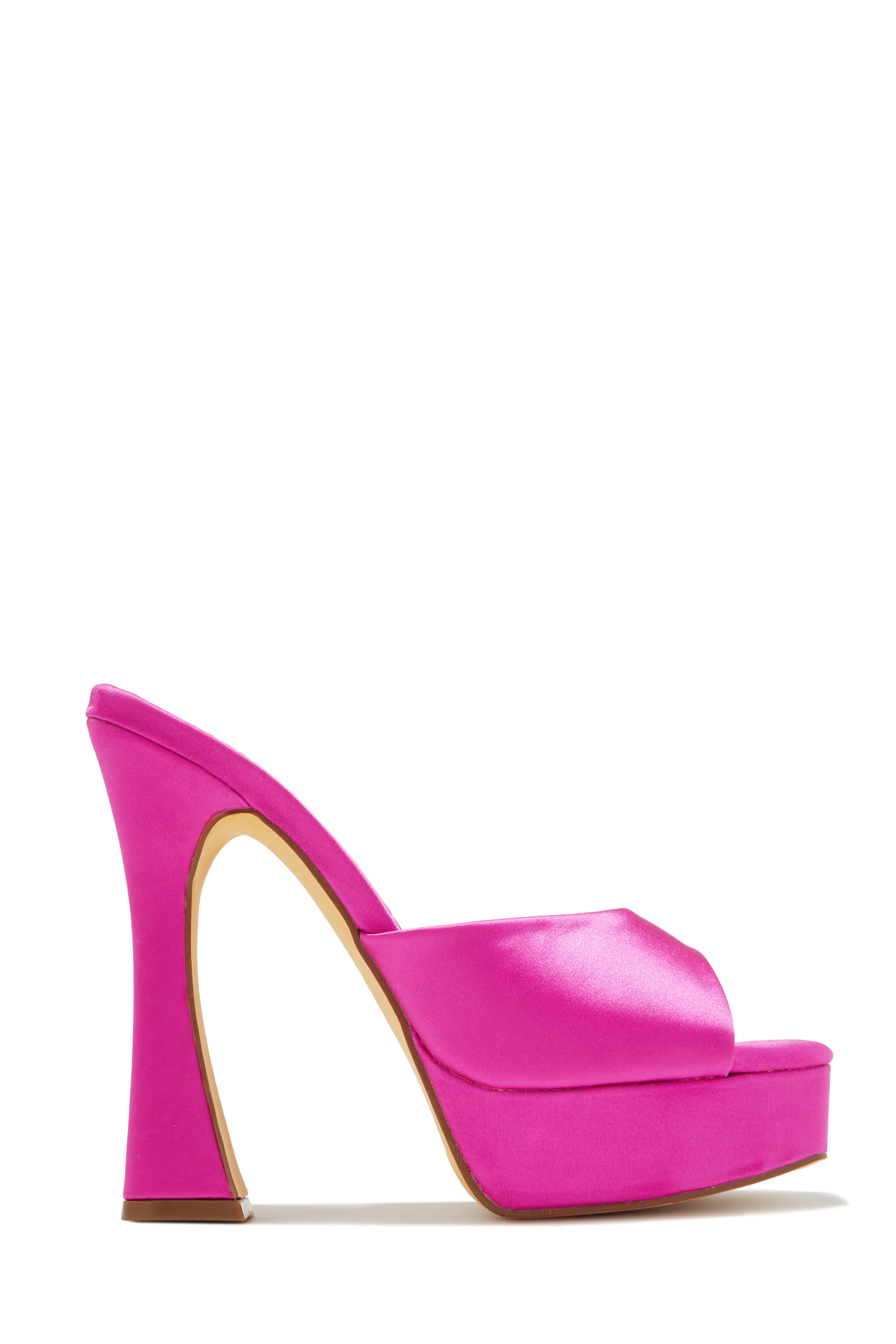Kiani Platform High Heel Mules - Pink 7.5 / Pink | MISS LOLA