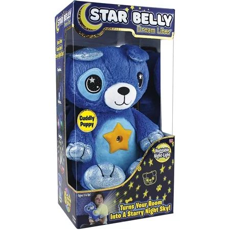 Ontel Star Belly Dream Lites Stuffed Animal Night Light Cuddly Blue Puppy | Walmart (US)