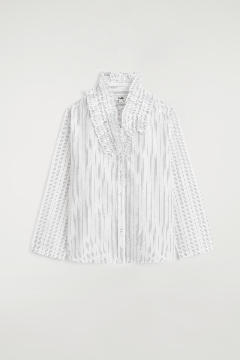 Ruffle-Collar Seersucker Blouse | COS (US)