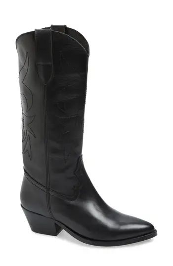 Women's Topshop Devious Western Boots, Size 6.5US / 37EU - Black | Nordstrom
