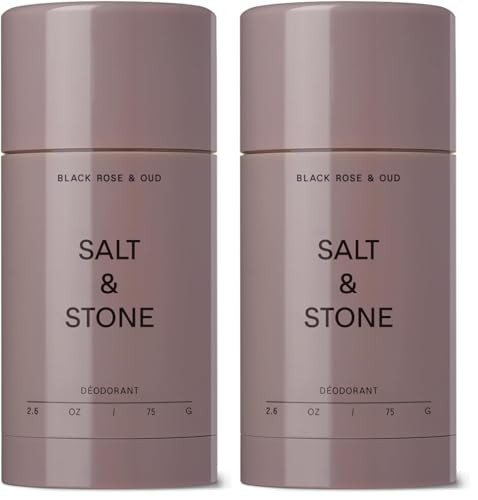Salt & Stone Aluminum Free Deodorant | Extra Strength 48 Hour Protection for Women & Men | Made with Seaweed Extracts, Niacinamide & Prebiotics | Black Rose & Oud | Pack of 2 | Amazon (US)