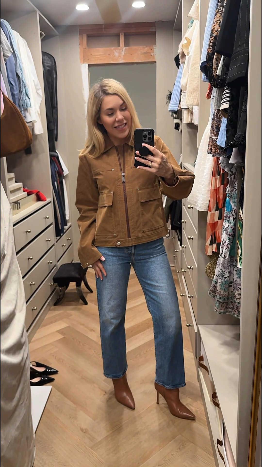 This faux suede jacket had such a cute fit and the sleeves can be wore 2 different ways! Just unsnap them.
Levi’s jeans (so flattering - fit TTS)


#LTKStyleTip #LTKShoeCrush 

#LTKFindsUnder100