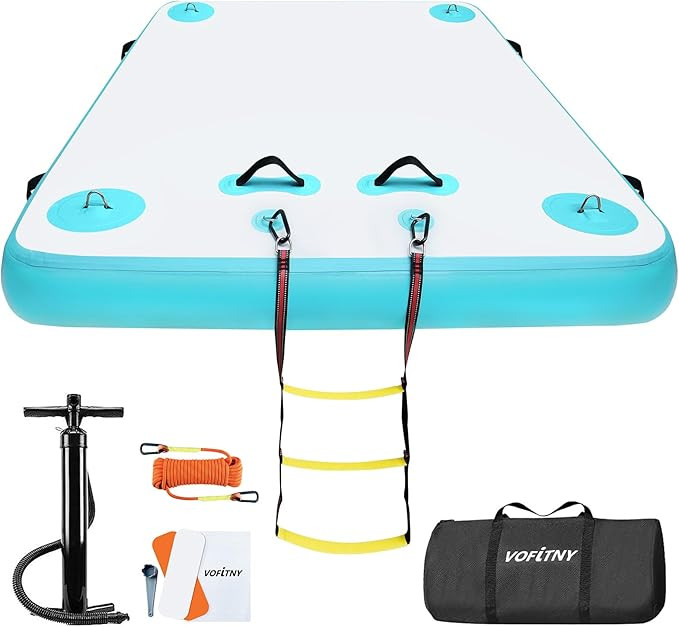 VOFiTNY Inflatable Floating Dock Swim Air Platform Island Raft Mat for Lake Pool Beach Ocean with... | Amazon (US)