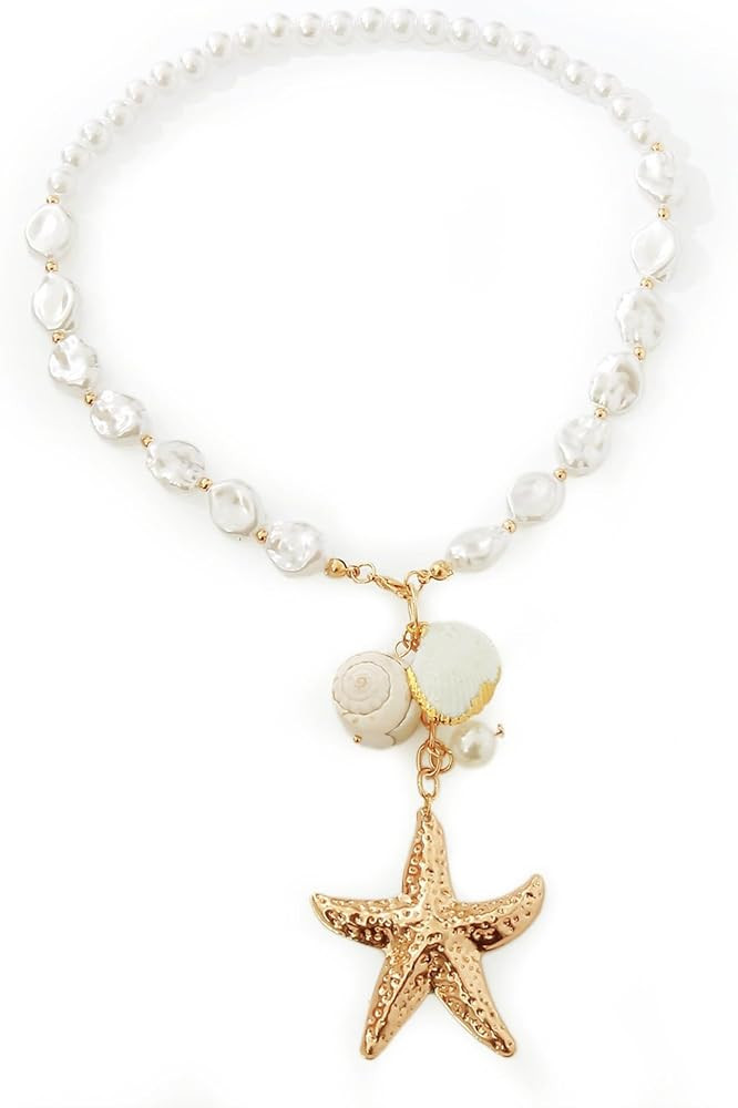 Gold Chain Necklace for Women Seashell Boho Beach | Amazon (US)