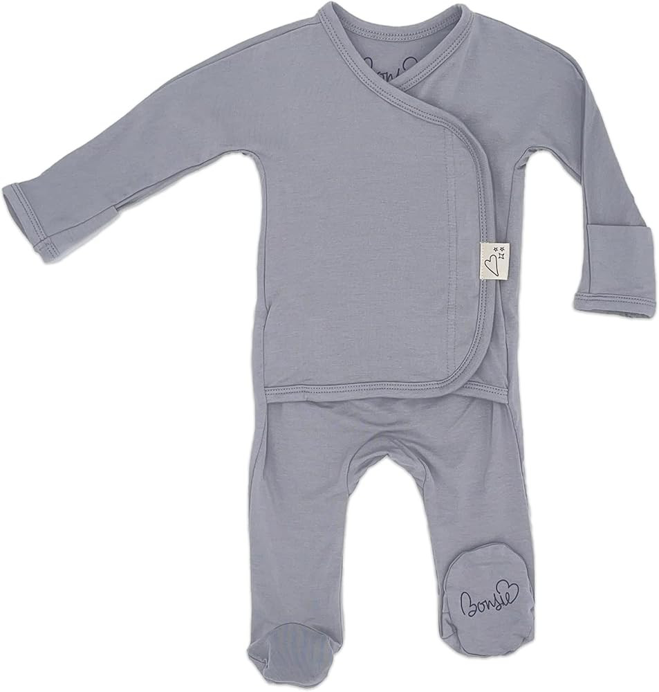 Bonsie Skin to Skin Babywear Footie - Gray Baby Footed Bodysuit - Fog | Amazon (US)