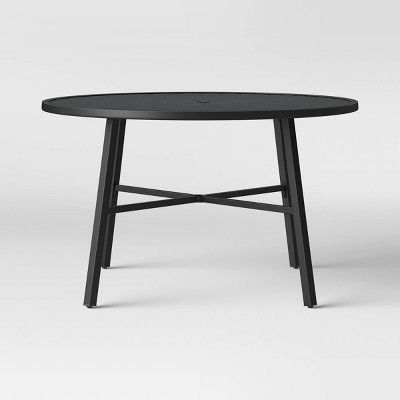 Fairmont 4-Person Round Patio Dining Table Black - Threshold™ | Target