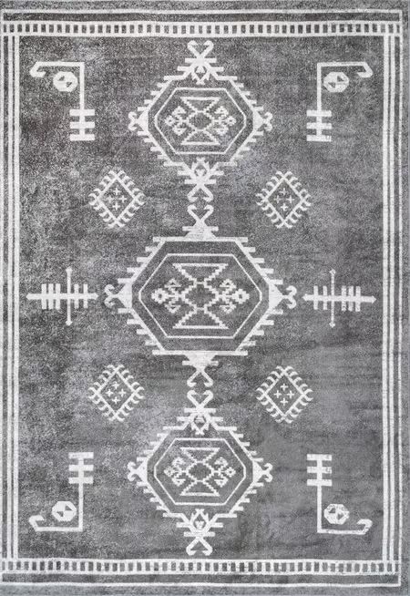 Gray Pattie Graphic Washable Area Rug | Rugs USA