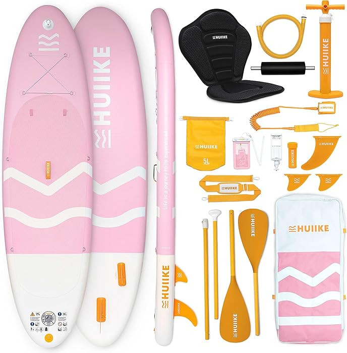 HUIIKE Inflatable Paddle Board for Adults with Accessories Included, Oar, Fins, Pump. Stand Up Pa... | Amazon (US)