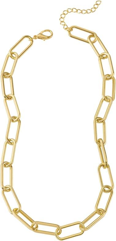 Reoxvo Gold Necklaces for Women,18K Gold Plated Paperclip Snake Chain Beaded Ball Chain Choker Neckl | Amazon (US)