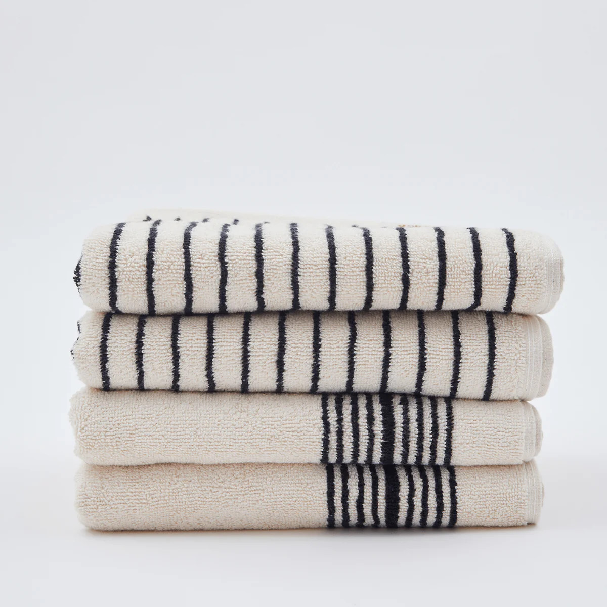 Melika Turkish Cotton Striped Terry Towel Hand Towel / Edge Stripe | Casual Chic Boutique