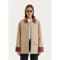 Beige Contrast Collar Barn Jacket- Jackson | 4th & Reckless
