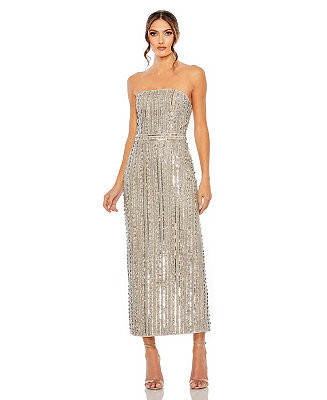 Women's Embellished Strapless Column Dress | Macy's