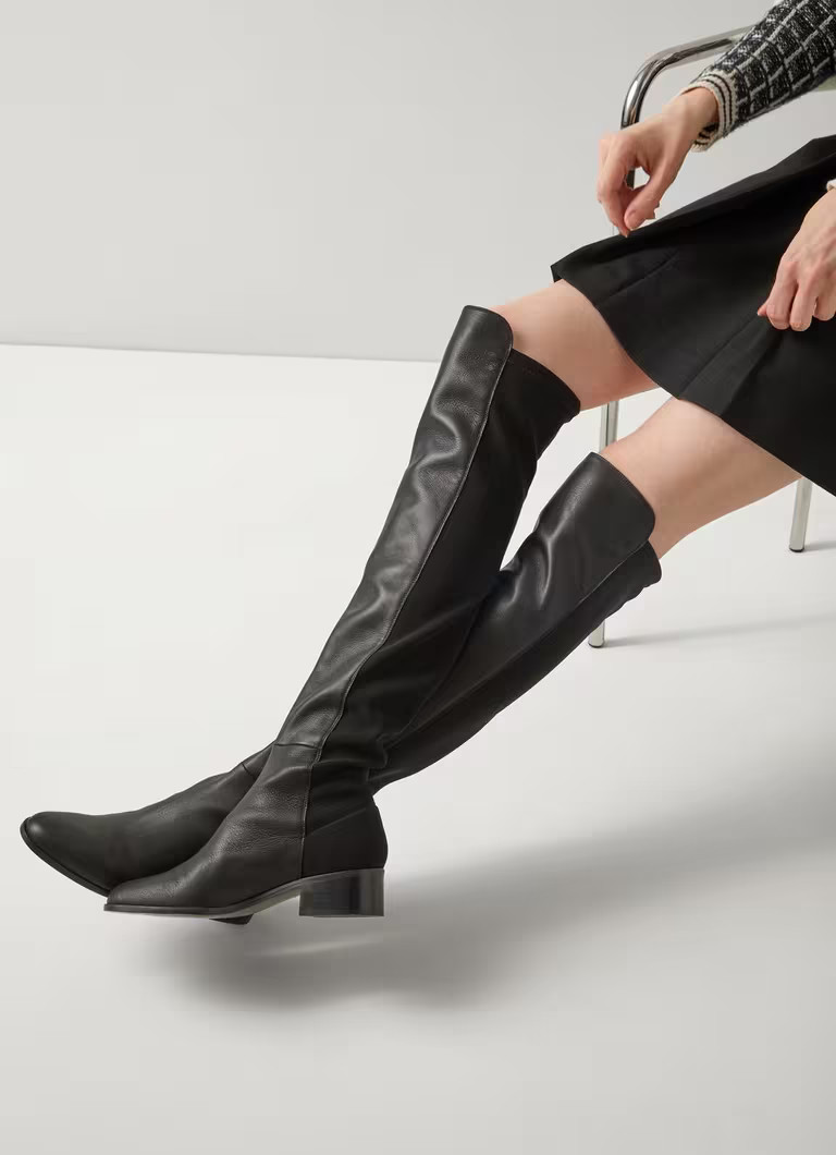 Duke Black Half And Half Stretch Over The Knee Boot | L.K. Bennett (UK)