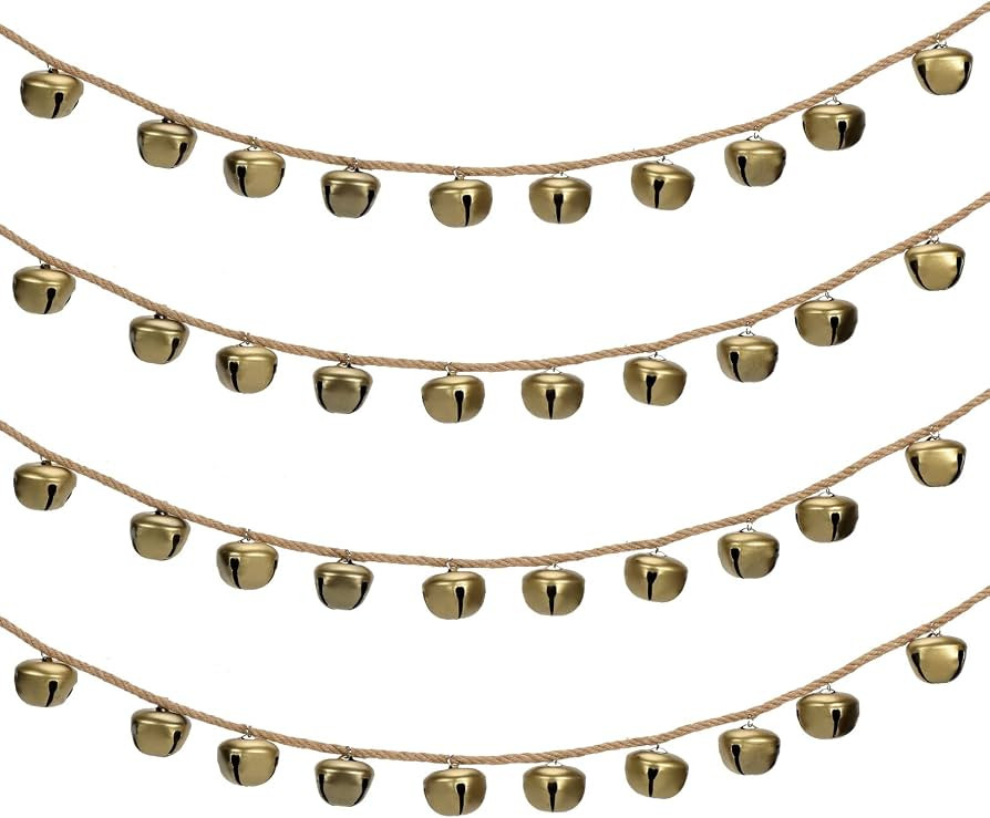 Sosation 2 Pcs Christmas Garland Jingle Bell 70 Inch Vintage Hanging Christmas Bell Decorations o... | Amazon (US)