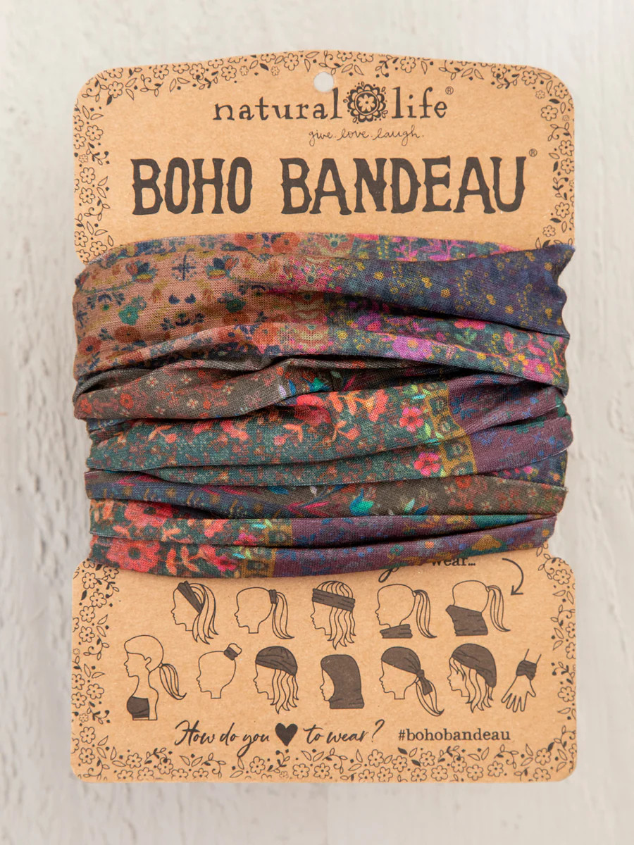 Full Boho Bandeau® Headband - Dark Patchwork | Natural Life
