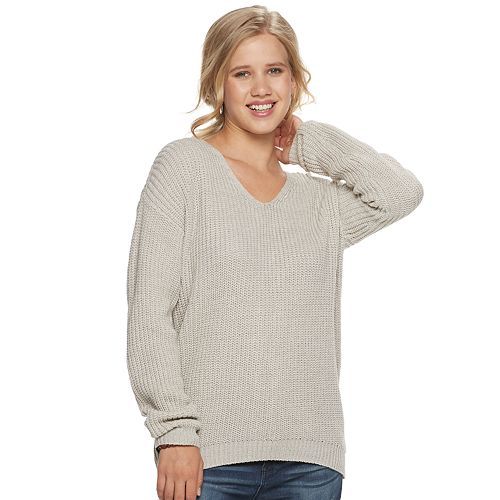 Juniors' SO® Lace Back Sweater | Kohl's