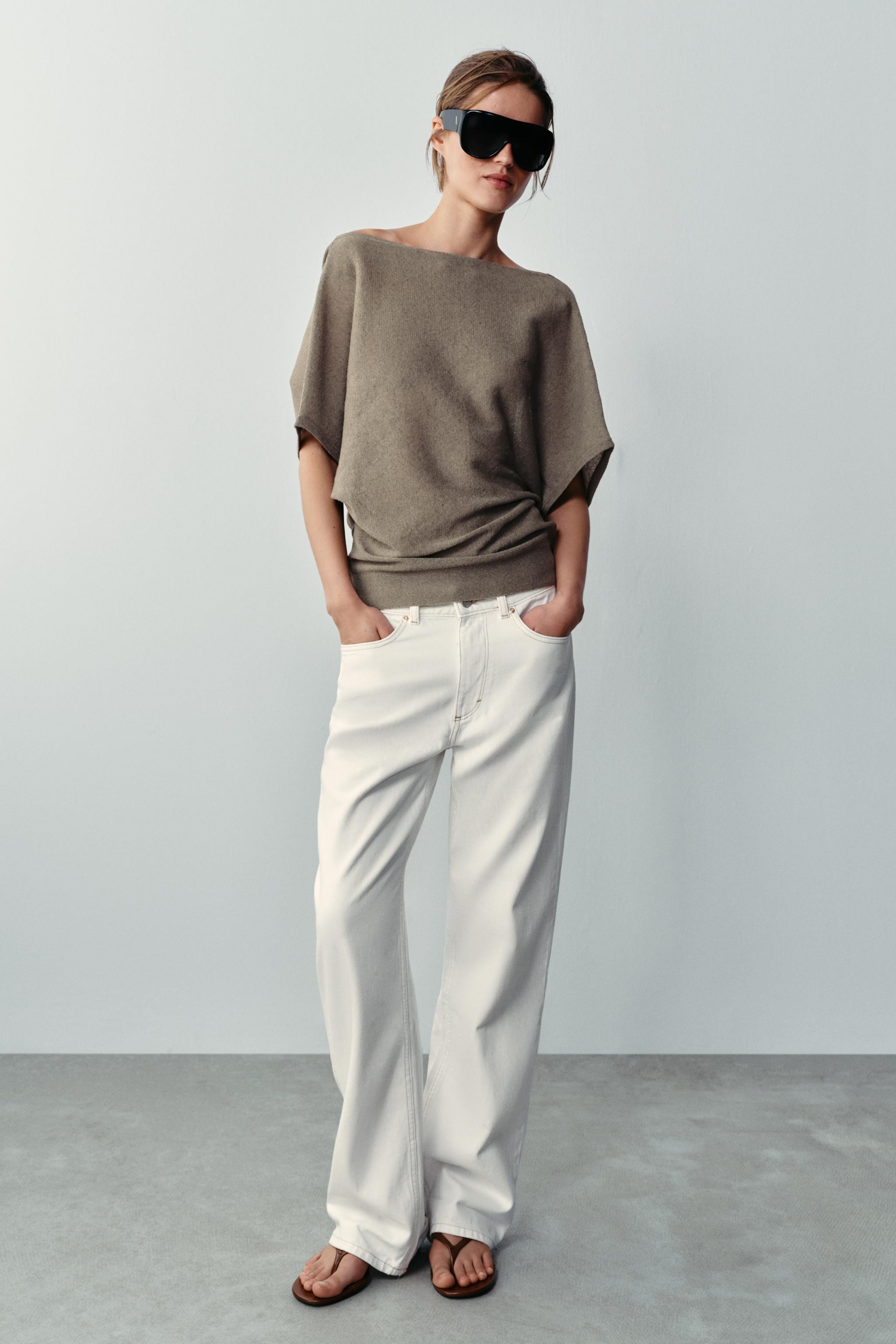 KNIT TOP WITH DRAPED BACK NECKLINE | Zara US