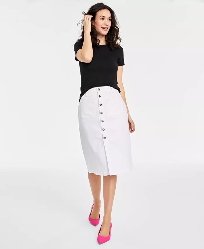 On 34th Women's Patch Pocket Denim Skirt, Created for Macy's - Macy's | Macy's