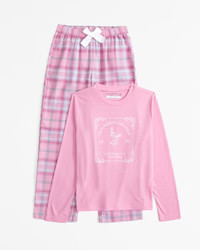 girls flannel pajama set | girls pajamas | Abercrombie.com | Abercrombie & Fitch (US)