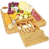 NutriChef Board Bonus Condiment Cup-Extra Large Size 100% Natural Home Wooden Plate Charcuterie Tray | Amazon (US)