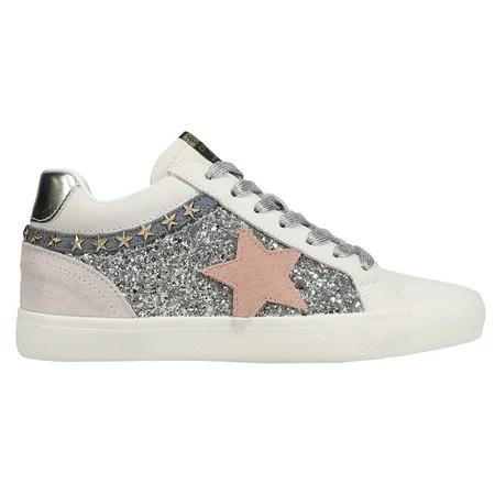 Vintage Havana Womens Bounce Metallic Glitter Lace Up Athletic Sneakers Ca | Walmart (US)