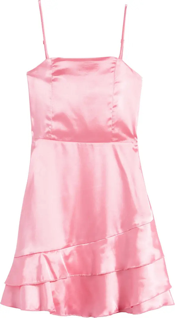 Ava & Yelly Kids' Ruffle Satin Dress | Nordstrom | Nordstrom