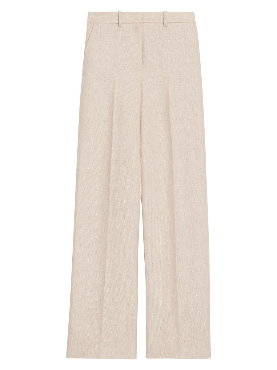 Women's Linen Straight-Leg Pants - Straw - Size 14 | Saks Fifth Avenue