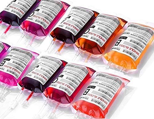 Blood Bags for Drinks, WYNK 10 IV Bags for Halloween Party Decoration, Reusable Drink Pouch for L... | Amazon (US)