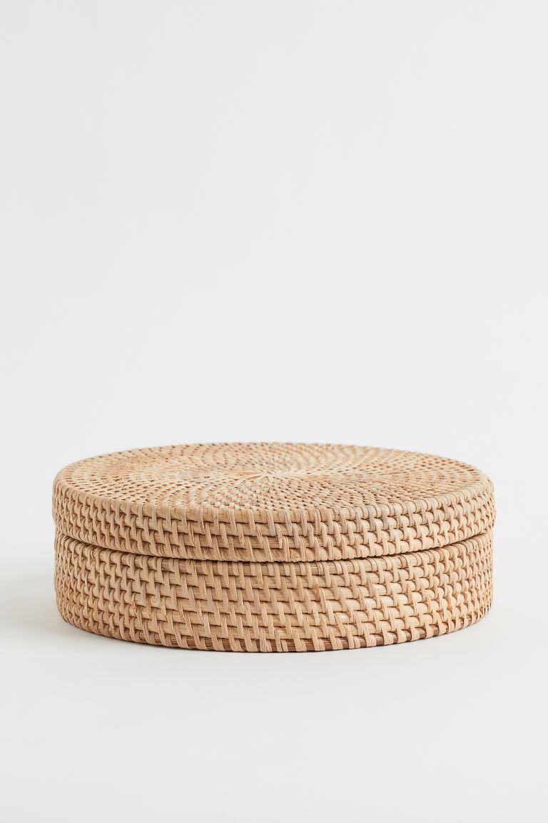 Large, round rattan pot suitable for storing small items that also creates an attractive interior... | H&M (US + CA)