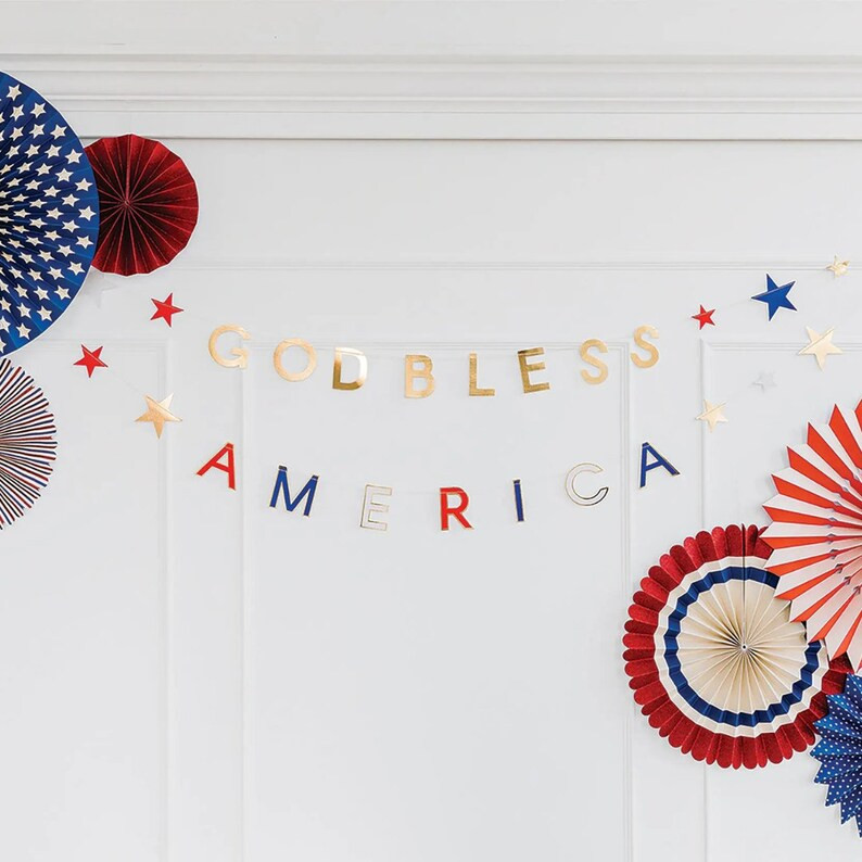God Bless America Banner Set | Patriotic Banner | 4th of July Banner | 4th of July Garland | Happ... | Etsy (US)