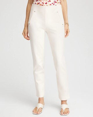 Women's Juliet Slim Trim Detail Ankle Pants in Cream | Chico's | Chico's