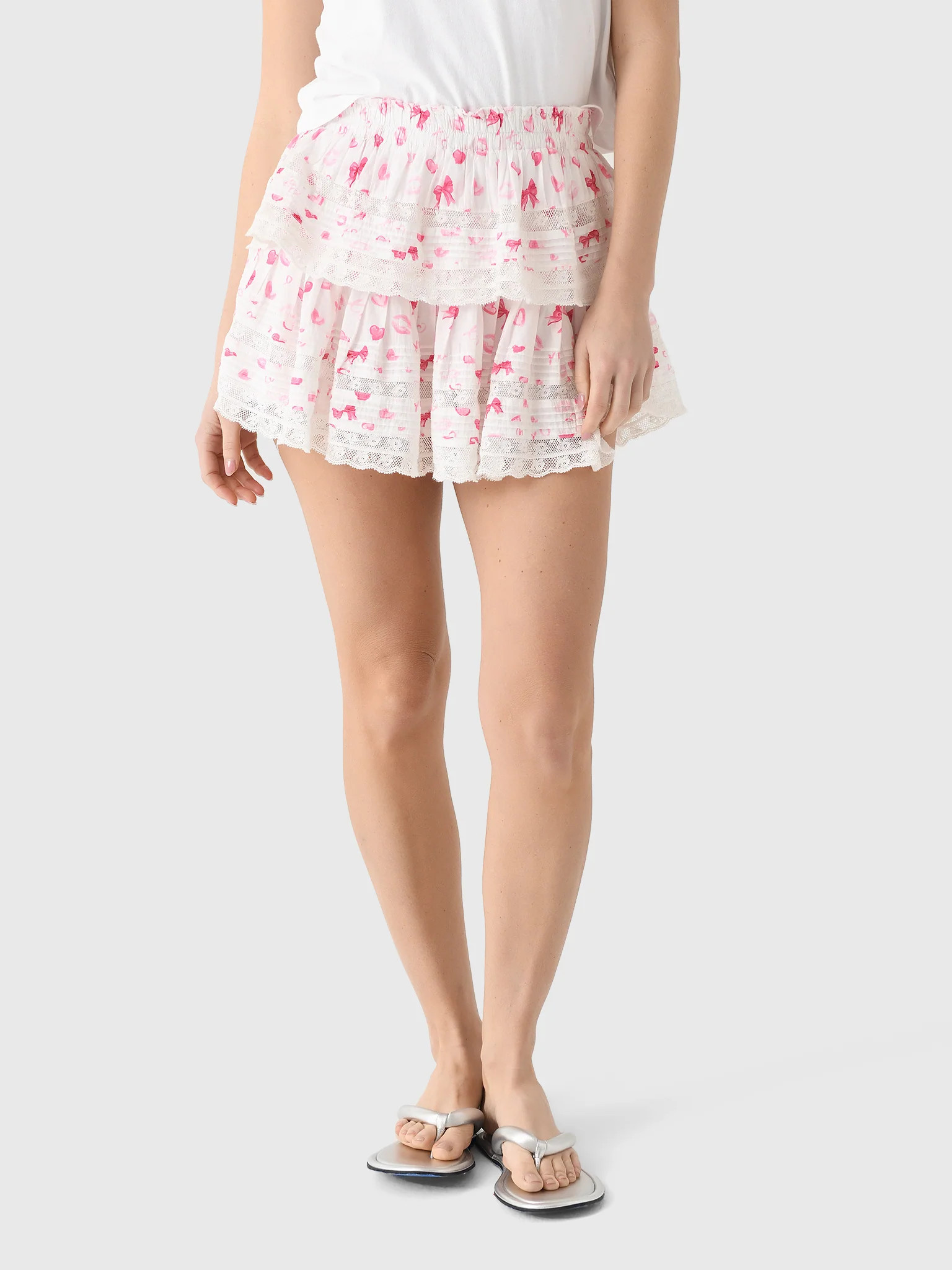 LOVESHACKFANCY
                      
                     Women's Ruffle Mini Valentine Skirt | Saint Bernard