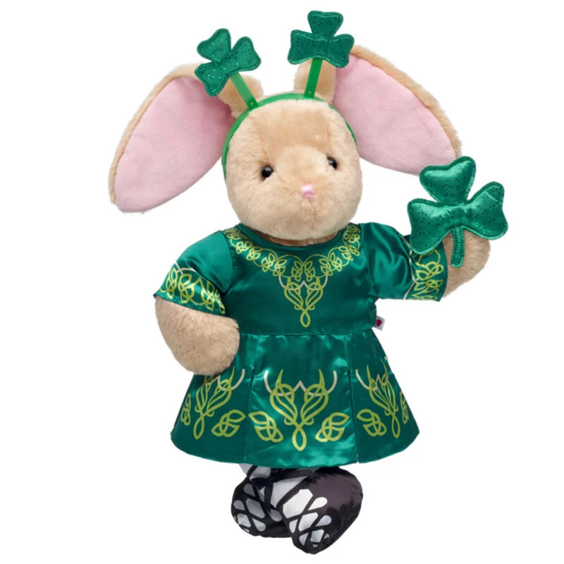 Pawlette™ Bunny Plush Irish Dance Gift Set with Shamrocks | Build-A-Bear Workshop