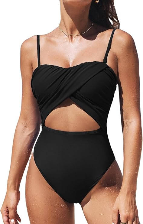 CUPSHE Women's One Piece Swimsuit Sweetheart Neck Adjustable Removable Straps Bathing Suit Front ... | Amazon (US)
