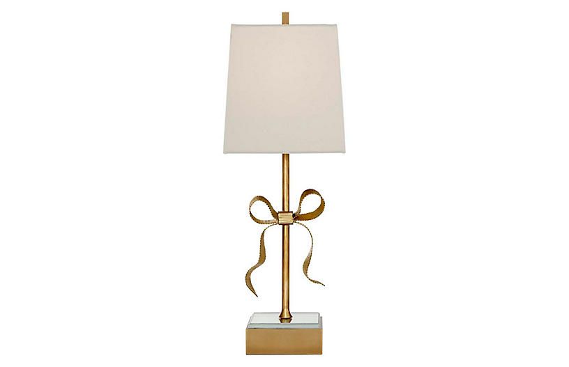Ellery Table Lamp, Soft Brass/Cream | One Kings Lane