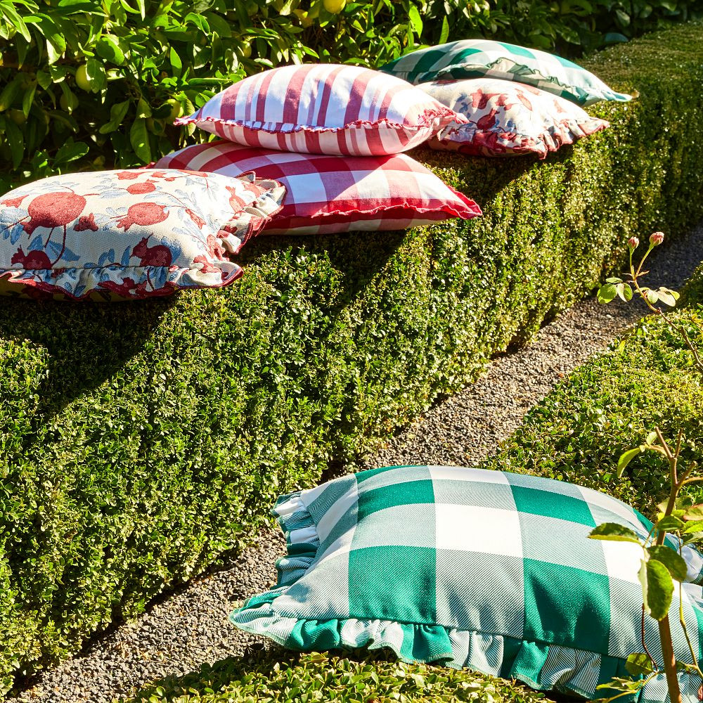 Pippa Outdoor Woven Ruffle Pillow Cover | GreenRow