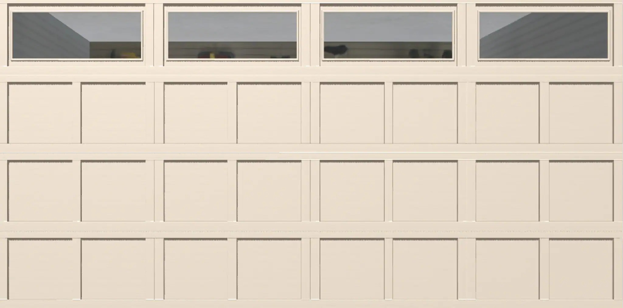 Wayne Dalton Classic Steel Model 9405 16-ft x 8-ft 10 R-Value Insulated Almond Double Garage Door with Windows one_size in Brown | WD9405NPACRII168 | Lowe's