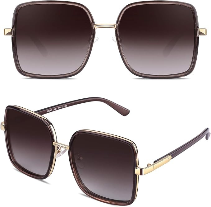 Polarized Sunglasses for Women, Trendy Oversized Square Sun Glasses, Stylish UV400 Protection Fas... | Amazon (US)