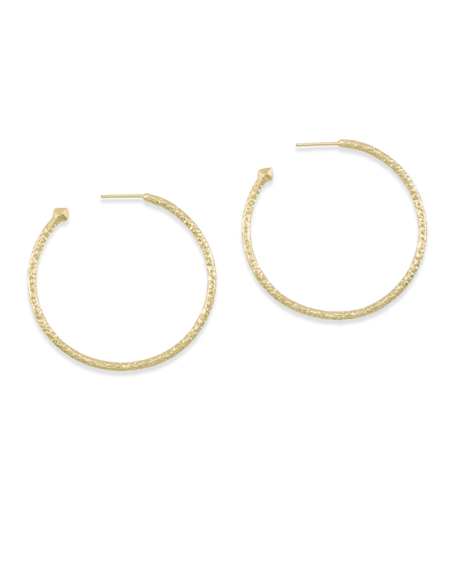 Hammered Hoop Earrings in Gold | Kendra Scott