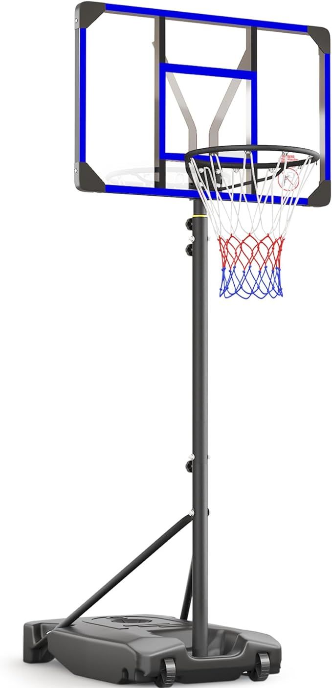 Kids Basketball Hoop Outdoor 4.82-8.53ft Adjustable, Portable Basketball Hoops & Goals for Kids/T... | Amazon (US)