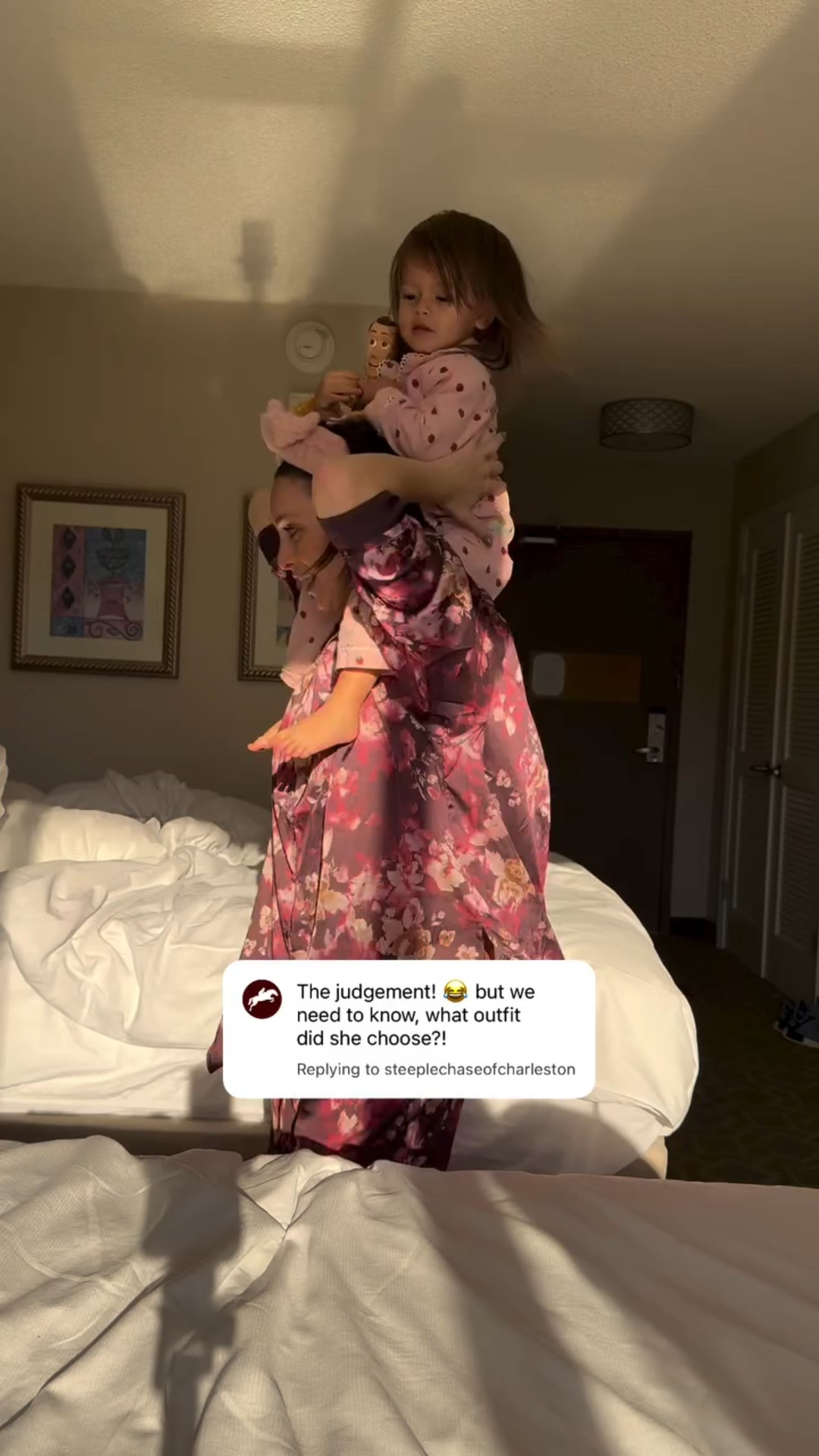 When @bumpscaviarco hosts you at the Steeplechase you have to do a silly little outfit transition 🥰🫶🏼✨🐎

#mommydaughter #macieminceykids #momsover30 #steeplechase #horsegirl