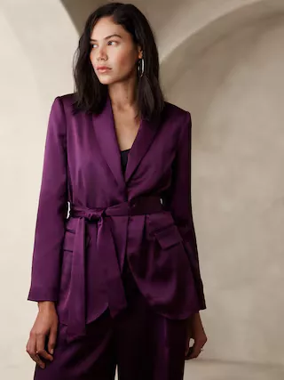 Satin Tie-Waist Blazer curated on LTK