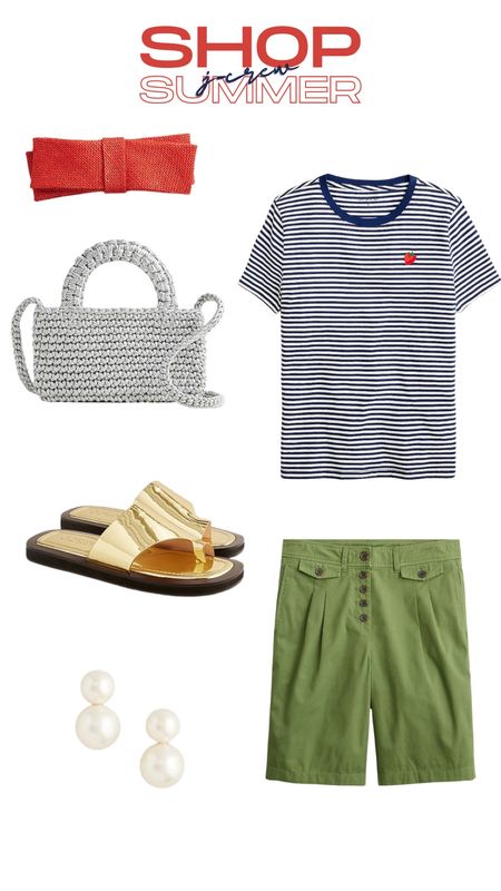 Summer, j crew, summer outfits, Bermuda shorts, T-shirt, mini bag, pearl earrings 

#LTKFindsUnder100 #LTKStyleTip #LTKFindsUnder50