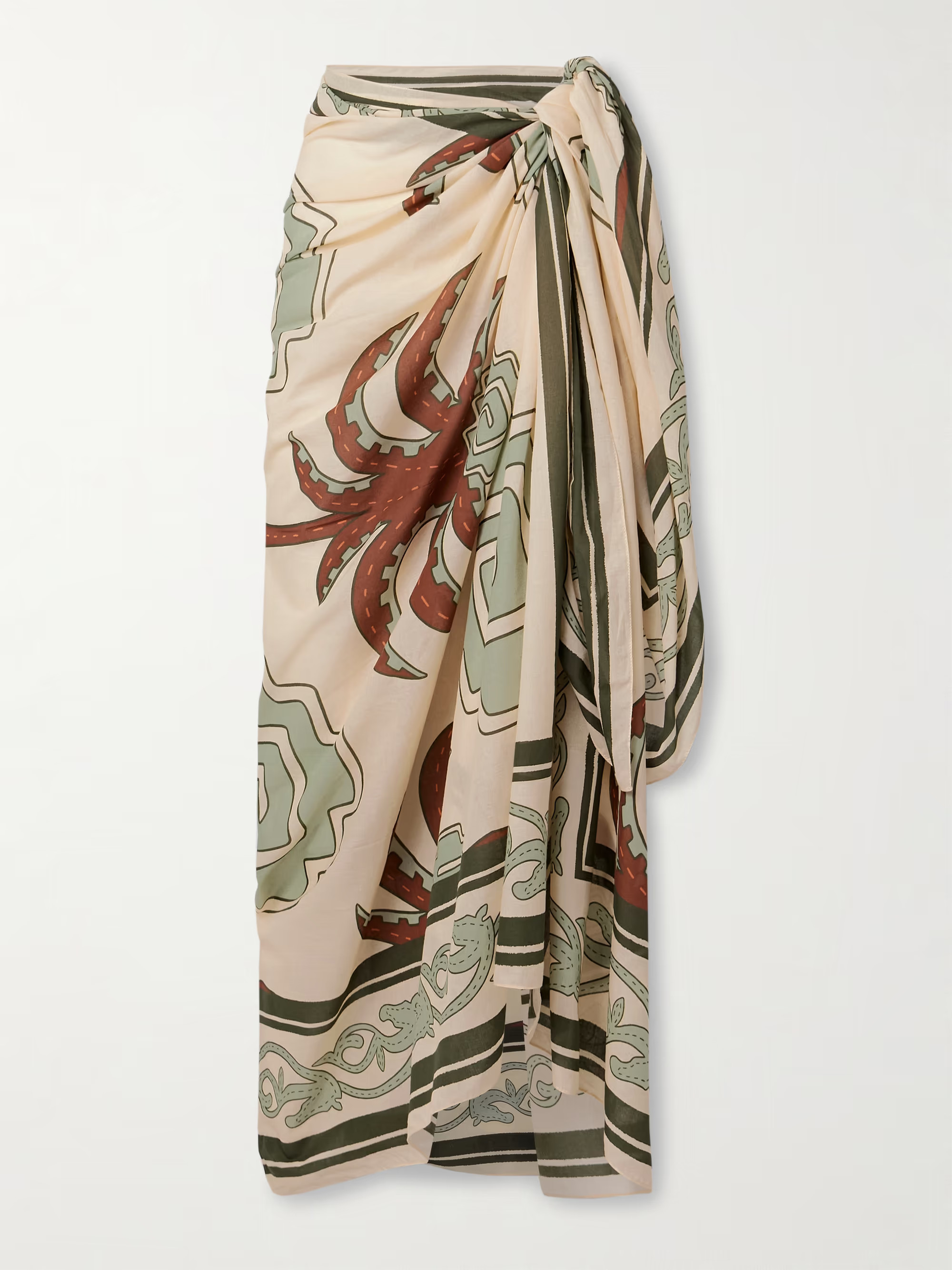 Printed organic cotton-voile pareo | NET-A-PORTER (US)