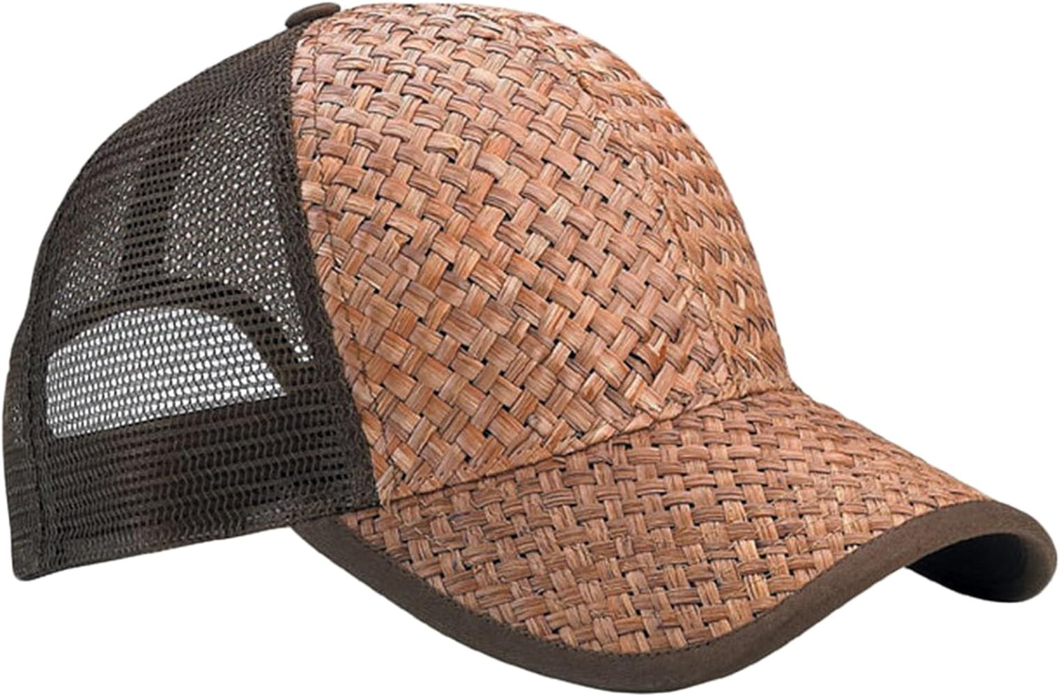 Low Profile Structured Mesh Straw Trucker Cap | Amazon (US)