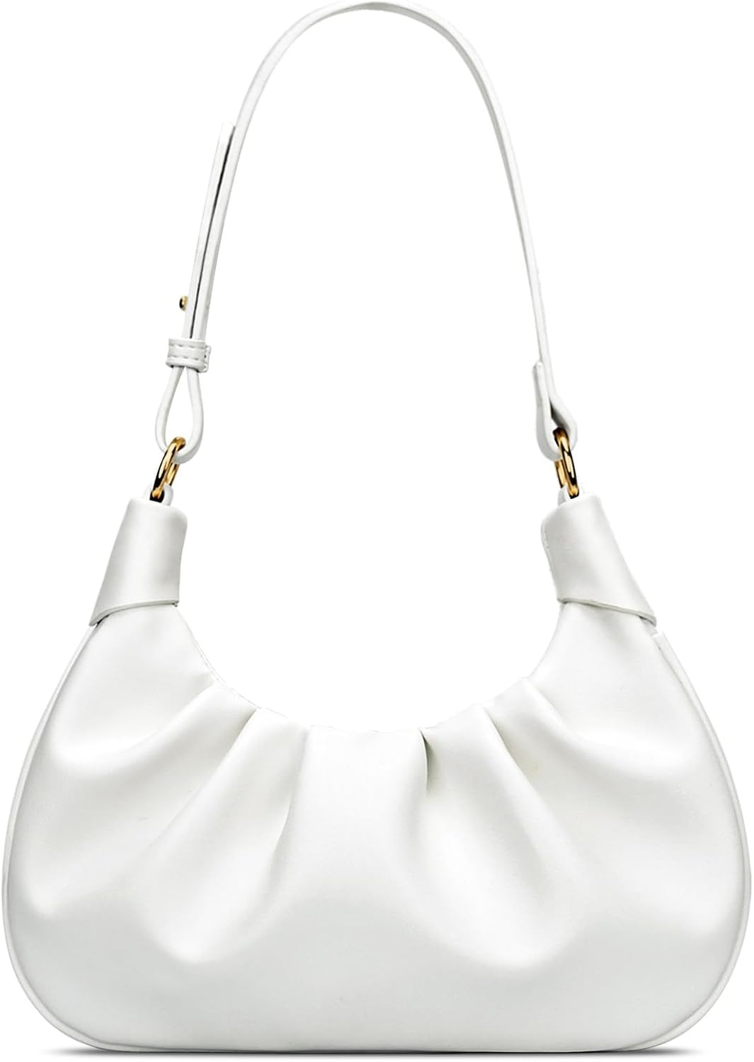 KKXIU Shoulder Bag Crescent Handbag Ruched Purse Underarm Bag Mini Hobo for Women | Amazon (US)