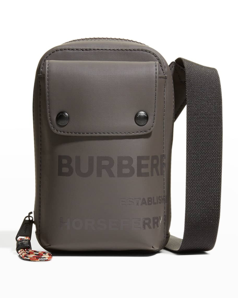 Burberry Men's Jed Graphic Coated Canvas Crossbody Bag | Neiman Marcus